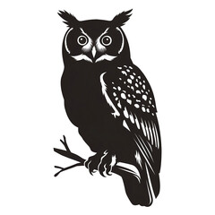 Obraz premium A silhouette of an owl with its eyes wide open