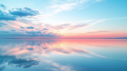Obraz premium A Tranquil Twilight Reflection on a Calm Lake