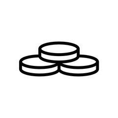 Coin stack line icon with simple and modern design transparent background