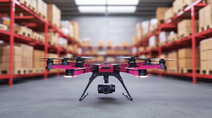 Automated Warehouse Operations Featuring Drones in Action