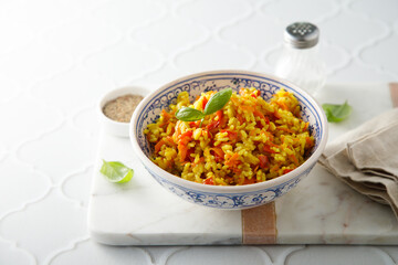 Vegan rice with vegetables