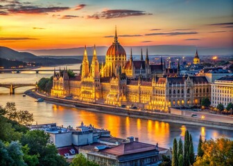 Obraz premium Majestic Budapest Cityscape: Buda Castle & Danube River Panorama