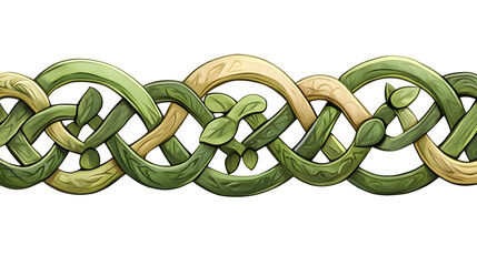 Celtic knot design with green accents