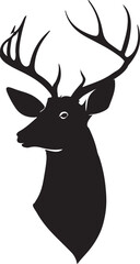 Elegant Silhouette of a Deer Head, Perfect for Design Projects