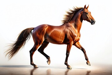 Fototapeta premium Majestic Horse Silhouette, Isolated White Background Stock Photo