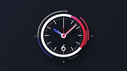 Modern Clock Design: Digital Illustration on Dark Background AI Generated