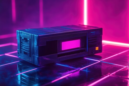 The "neon Nostalgic journey" cassette player from the 1980s