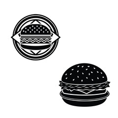 Hamburger Fast Food Icons,big burger, hamburger hand drawn vector illustration
