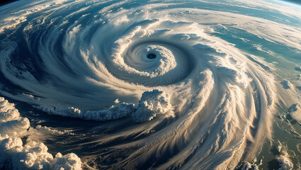 Massive Hurricane Seen from Space &ndash; Extreme Weather Phenomenon represents extreme weather, climate change, and the impact of hurricanes on the planet