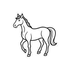 Fototapeta premium horse line art on white background 