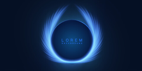 Abstract background with bright wings glowing in a bright light frame with space for text. Vector