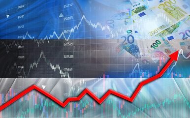 Estonia economic growth on financial graph. Estonia financial growth on market graph