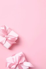 Beautiful gift box on pink background