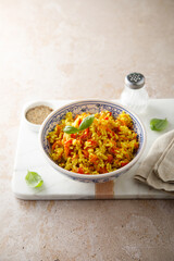Vegan rice with vegetables