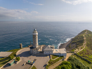 Faro de Cabo Mayor en la bahia de Santander, Cantabria