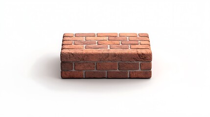 Red Brick Texture: A Detailed 3D Render of a Small Brick Wall Section AI Generated