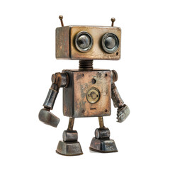  Cute Mini ai robot isolated on a transparent background