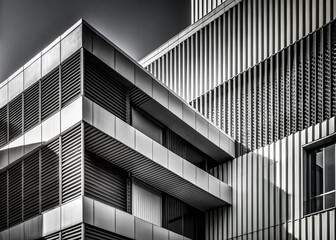 Fototapeta premium Mesmerizing Monochrome Architecture: Layered Textures & Minimalist Design
