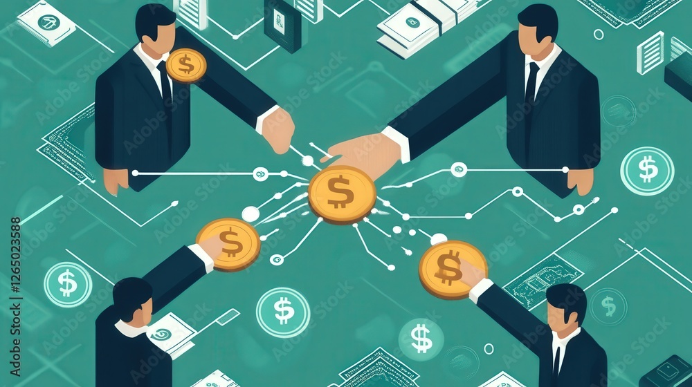 Poster decentralized finance (defi) lending protocol enabling peer-to-peer transactions