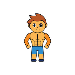 Fitness Style Boy Vector Icon Design