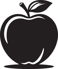 Apple silhouette vector icon in EPS format. Perfect for food logos, nutrition designs, healthy eating themes, and organic branding. Clean and editable design.