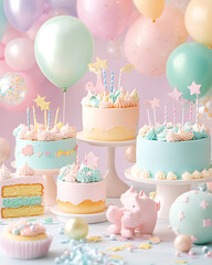 Cake for birthday parties card making background
