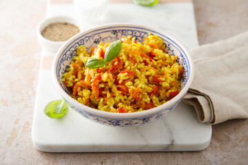 Vegan rice with vegetables