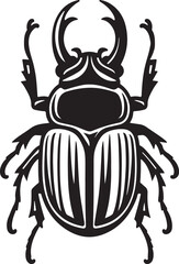Beetle silhouette vector icon in EPS format. Perfect for insect logos, wildlife themes, nature designs, entomology studies, and pest control branding. Clean and editable.