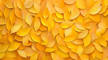 Golden Autumn Leaves: A Textured Digital Painting AI Generated