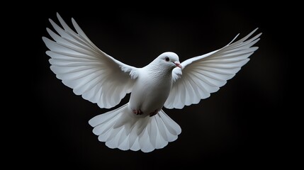 Elegant White Dove in Flight Peaceful Wings sky bird hope pure soft   