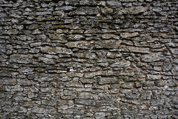 Close-up of a stone wall.