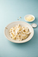 Pasta with cream sauce and walnut