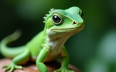 Vibrant Green Iguana Close-Up
