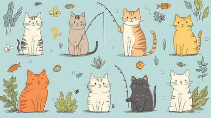 pet cat in illustrator drawing