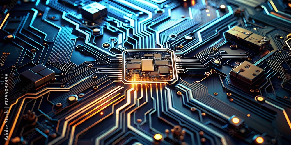 Poster minimalist biomechanical interface: abstract circuitry pattern