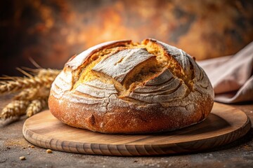 Minimalist Close-up of Sourdough Gluten-Free Bread, Artisan Baked Goods, Healthy Food Photography