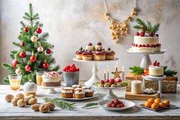 Minimalist Festive Holiday Dessert Table - Elegant Treats & Sweet Delights