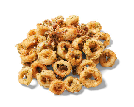 deep fried battered baby squid rings and tentacles