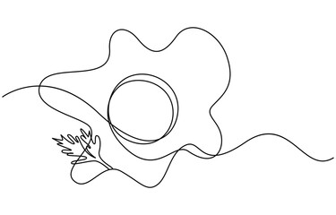 Continuous one line Vegan eggs food