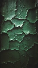 Textured green surface with cracked layers creating a striking visual effect.