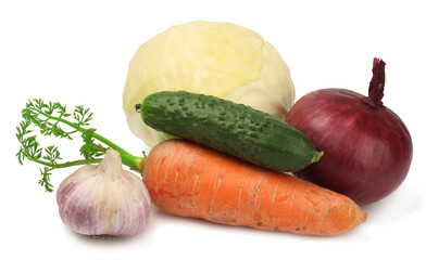 vegetables isolated on white background
