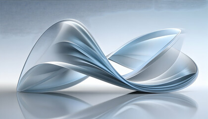 Abstract 3D rendering of flowing, translucent blue shapes, creating a dynamic and elegant design. Perfect for backgrounds, presentations, or tech themes.