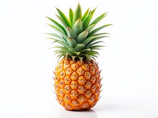 Minimalist Pineapple on White Background - Fresh Tropical Fruit Stock Photo