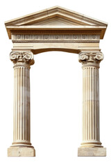 Fototapeta premium ancient greek column isolated on Transparent PNG