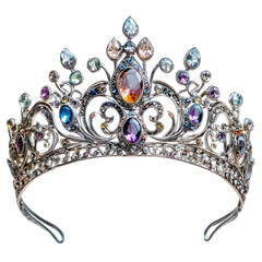 Silver tiara isolated on Transparent PNG