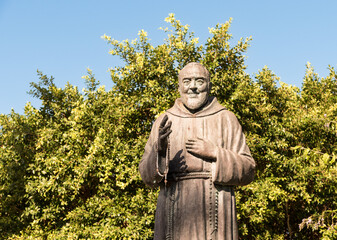Monument to Padre Pio in the center of Pozzallo, province of Ragusa, Sicily.