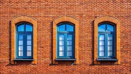 Fototapeta premium Minimalist Symmetrical Windows, Pinsk Building Facade - Stock Photo