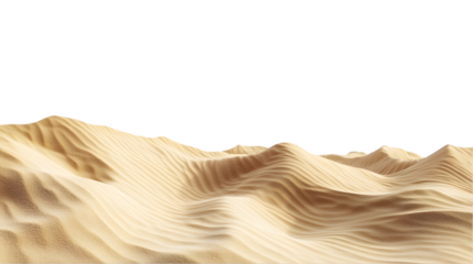 Desert sand pile, transparent background, clipping path  -  