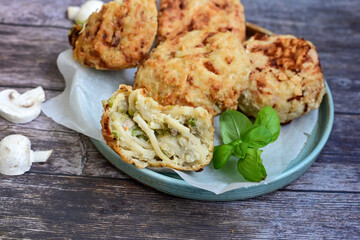 Frittatina di Pasta.Neapolitan Fried Pasta Street Food .Аuthentic Italian dish. Made with layers of pasta, cheeses, and prosciutto 