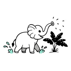 Obraz premium elephant with flowers